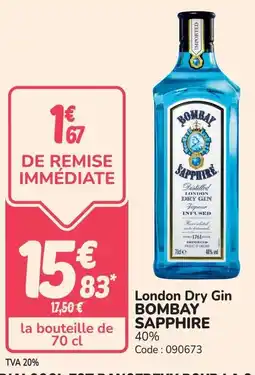 Promocash London dry gin bombay sapphire offre