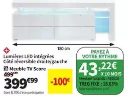 Conforama Total - leu mercedes led intégrées côté réversible droite/gauche meuble tv score offre
