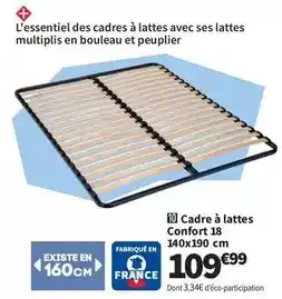 Conforama Cadre à lattes confort 18 140x190 cm offre