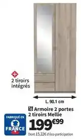 Conforama Armoire 2 portes 2 tiroirs offre