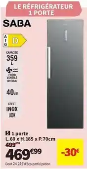 Conforama Saba - inox loo offre