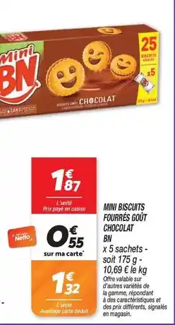 Netto Bn chocolat - mini biscuits fourrés goût chocolat offre
