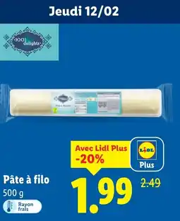 Lidl Pâte à filo offre
