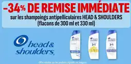 Coccinelle Express Sur les shampoings antipelliculaires head & shoulders flacons de 300 ml et 330 ml offre
