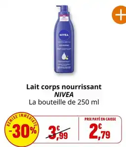 Coccinelle Express Lait corps nourrissant nivea offre