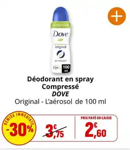 Coccinelle Express Déodorant en spray compressé dove offre