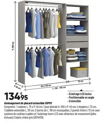 Bricorama Aménagement de placard extensible sophy offre