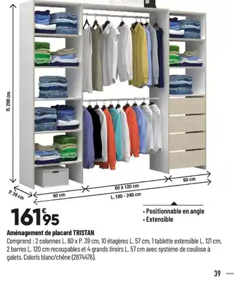 Bricorama Aménagement de placard tristan offre