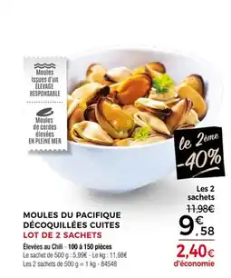 Thiriet Moules du pacifique décoquillées cuites offre