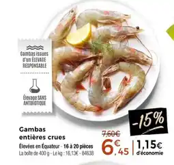 Thiriet Gambas entières crues offre