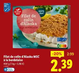 Lidl Filet de colin d'Alaska MSC à la bordelaise offre
