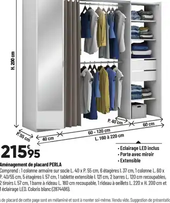 Bricorama Aménagement de placard perla offre