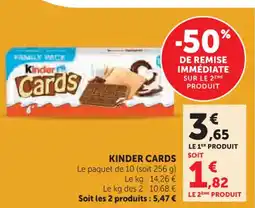 Hyper U Kinder cards offre