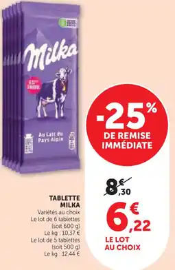 Hyper U Tablette milka offre