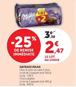 Hyper U Gateaux milka offre