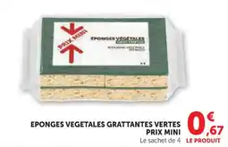 Hyper U Eponges vegetales grattantes vertes prix mini offre