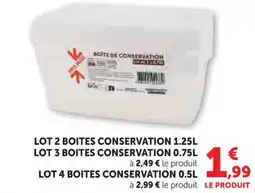 Hyper U Lot 2 boites conservation offre