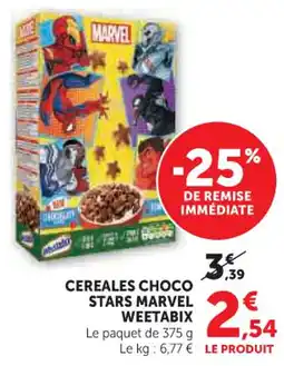 Hyper U Cereales choco stars marvel weetabix offre