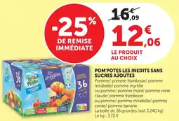 Hyper U Pom'potes les inedits sans sucres ajoutes offre