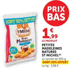 Hyper U Petites madeleines natures st michel offre