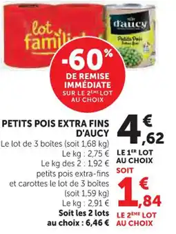Hyper U Petits pois extra fins d'aucy offre