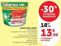 Hyper U Lessive ariel pods offre