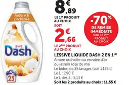Hyper U Lessive liquide dash 2 en 1 offre