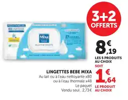 Hyper U Lingettes bebe mixa offre