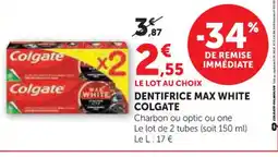 Hyper U Dentifrice max white colgate offre