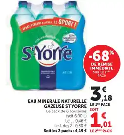 Hyper U Eau minerale naturelle gazeuse st yorre offre