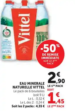 Hyper U Eau minerale naturelle vittel offre