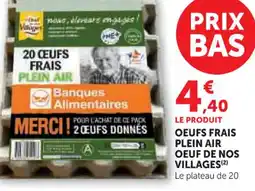 Hyper U Oeufs frais plein air oeuf de nos villages offre