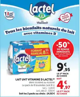 Hyper U Lait uht vitamine d lactel offre