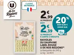 Hyper U Ravioles du dauphine label rouge u de nos regions offre