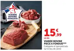 Hyper U Viande bovine piece a fondue offre