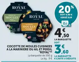 Hyper U Cocotte de moules cuisinees a la mariniere ou ail et persil royal offre