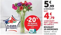 Hyper U Bouquet 10 anemones offre