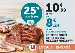 Hyper U Poitrine fumée extra sel sec metzger muller offre