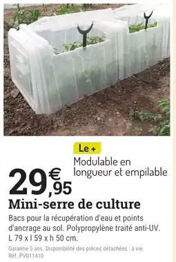 Espace emeraude Mini-serre de culture offre