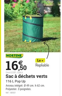 Espace emeraude NORTENE Sac à déchets verts offre