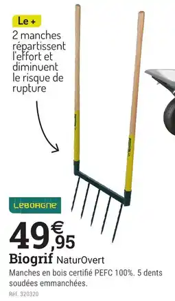 Espace emeraude LEBORGNE Biogrif NaturOvert offre