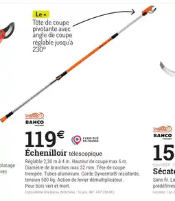 Espace emeraude BAHCO Échenilloir télescopique offre