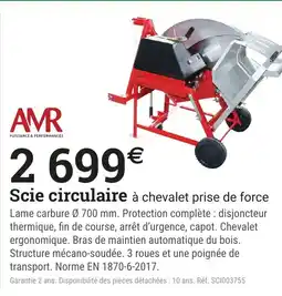 Espace emeraude Scie circulaire à chevalet prise de force offre