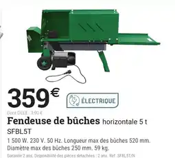 Espace emeraude Fendeuse de bûches horizontale 5 t offre