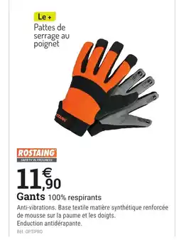 Espace emeraude ROSTAING Gants 100% respirants offre