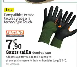 Espace emeraude ROSTAING Gants taille demi-saison offre