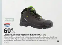 Espace emeraude SOLIDUR Chaussures de sécurité hautes Mallo S7S offre