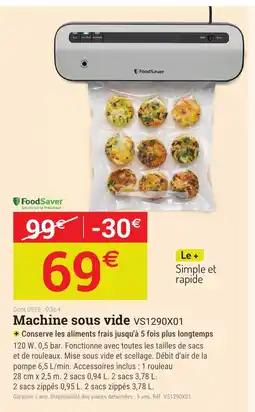 Espace emeraude FOODSAVER Machine sous vide VS1290X01 offre