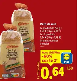 Lidl Pain de mie offre
