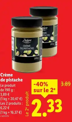 Lidl Crème de pistache offre